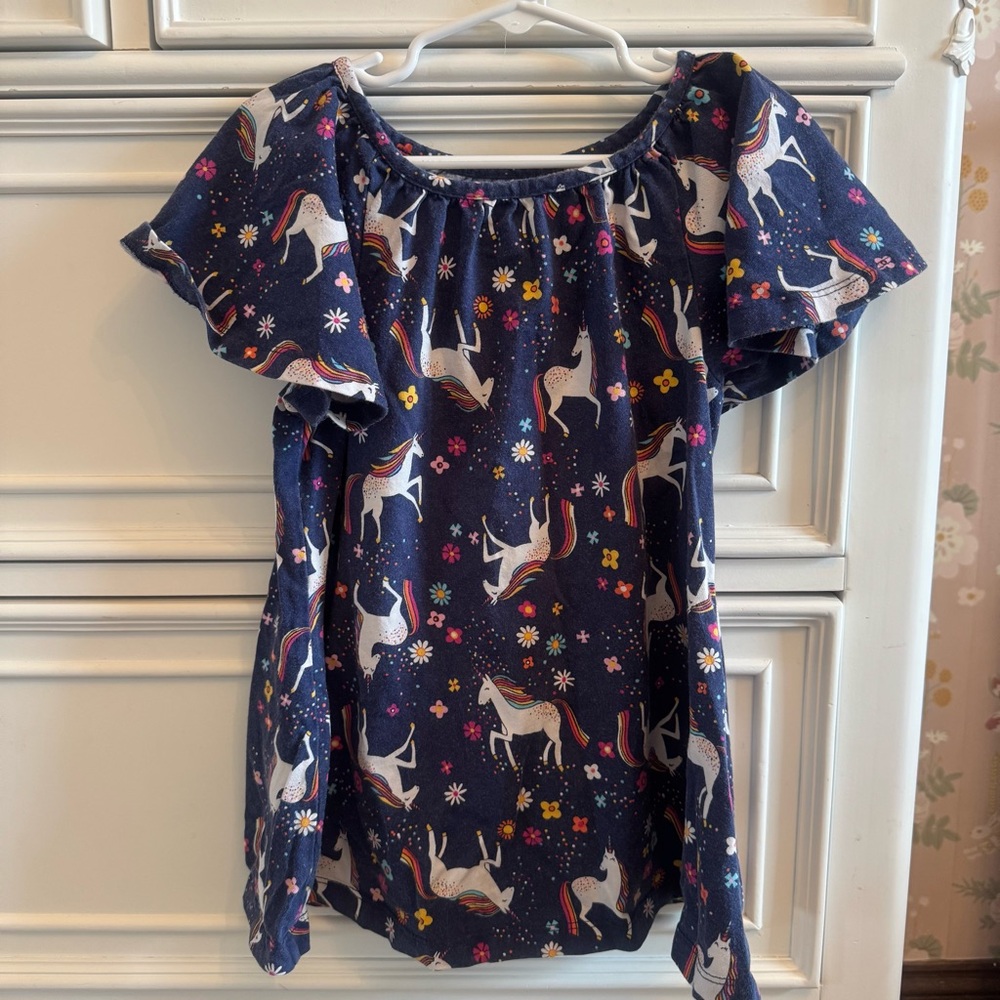 Hanna Andersson Unicorn Flutter Sleeve Top